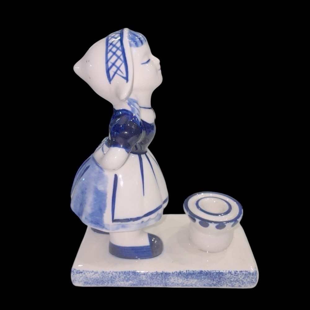 Vintage Blue & White Delft Holland Ceramic Figurines & Mini Windmills (Set of 5) - Picture 3 of 13